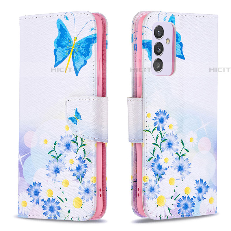 Coque Portefeuille Motif Fantaisie Livre Cuir Etui Clapet B01F pour Samsung Galaxy A24 4G Bleu Plus