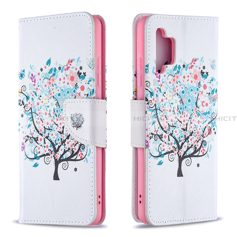 Coque Portefeuille Motif Fantaisie Livre Cuir Etui Clapet B01F pour Samsung Galaxy A32 4G Blanc Plus