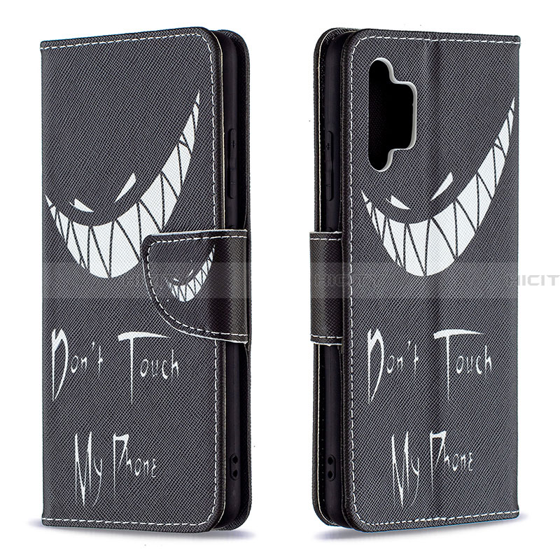 Coque Portefeuille Motif Fantaisie Livre Cuir Etui Clapet B01F pour Samsung Galaxy A32 5G Noir Plus