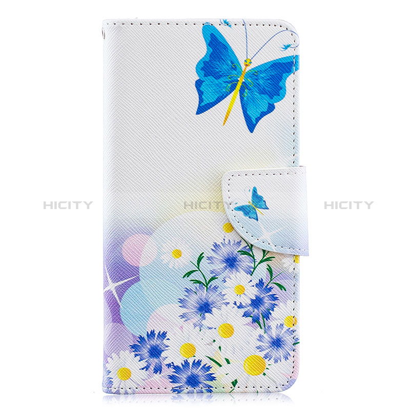 Coque Portefeuille Motif Fantaisie Livre Cuir Etui Clapet B01F pour Samsung Galaxy A40 Bleu Plus