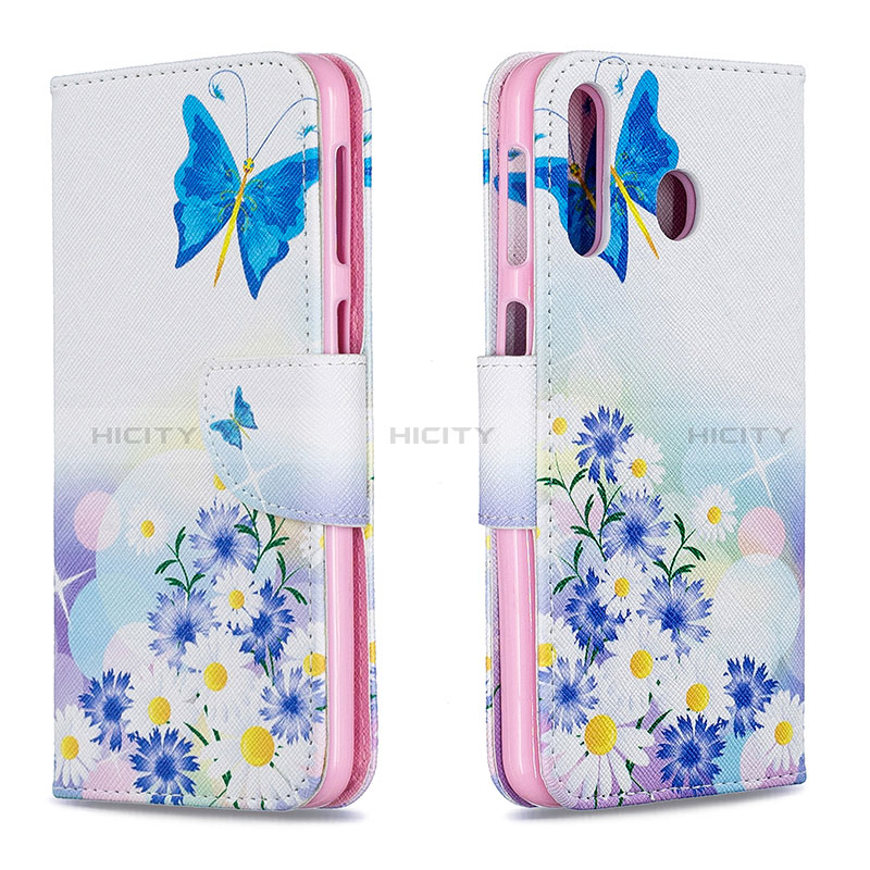 Coque Portefeuille Motif Fantaisie Livre Cuir Etui Clapet B01F pour Samsung Galaxy A40s Bleu Plus