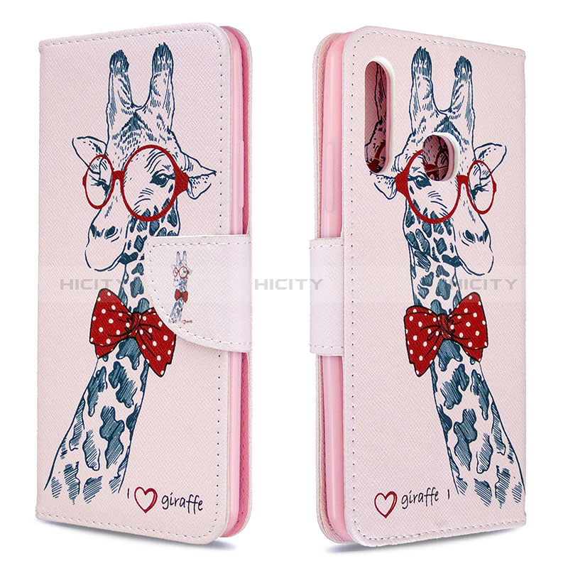 Coque Portefeuille Motif Fantaisie Livre Cuir Etui Clapet B01F pour Samsung Galaxy A70E Rose Plus