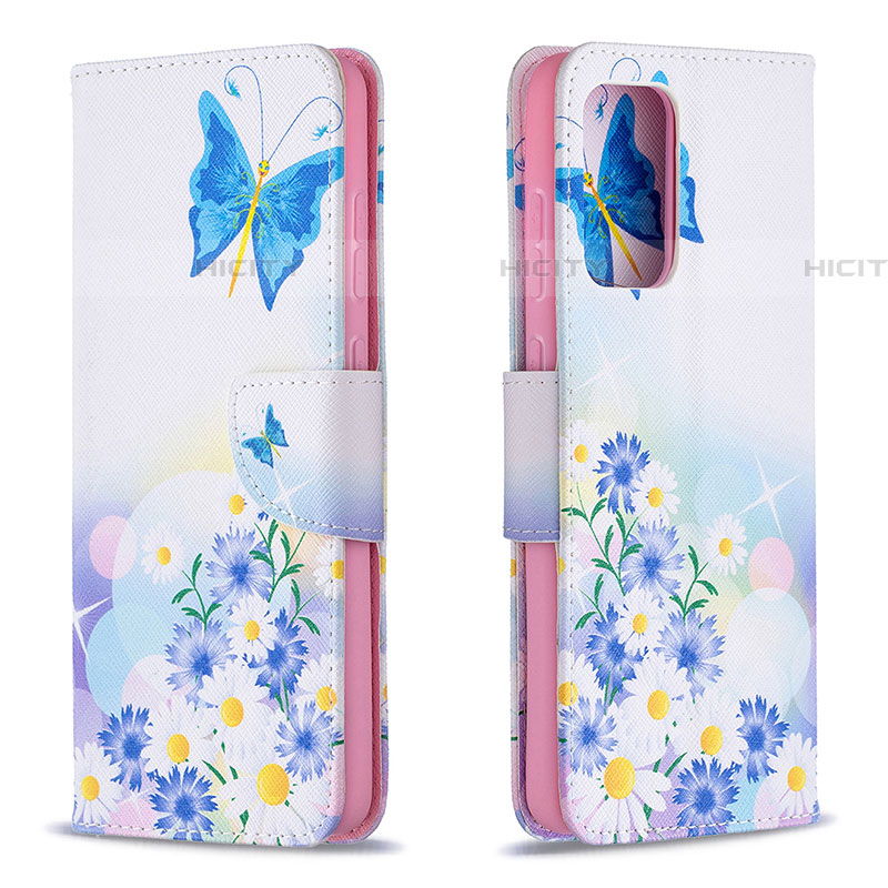 Coque Portefeuille Motif Fantaisie Livre Cuir Etui Clapet B01F pour Samsung Galaxy A72 4G Bleu Plus