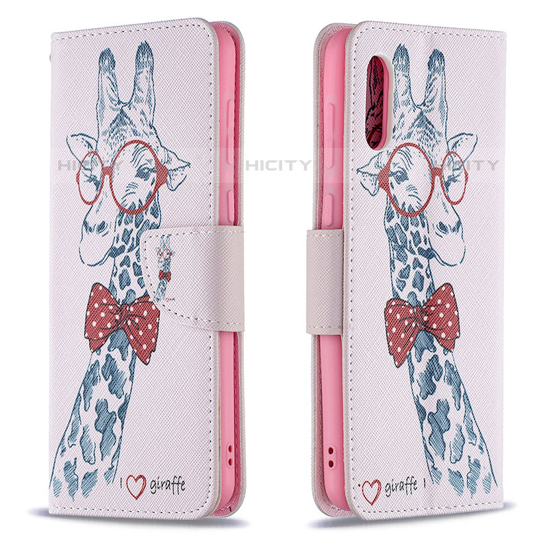 Coque Portefeuille Motif Fantaisie Livre Cuir Etui Clapet B01F pour Samsung Galaxy M02 Rose Plus