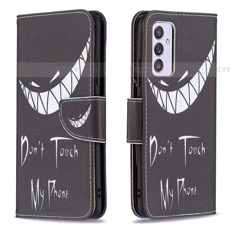 Coque Portefeuille Motif Fantaisie Livre Cuir Etui Clapet B01F pour Samsung Galaxy M14 5G Noir Plus