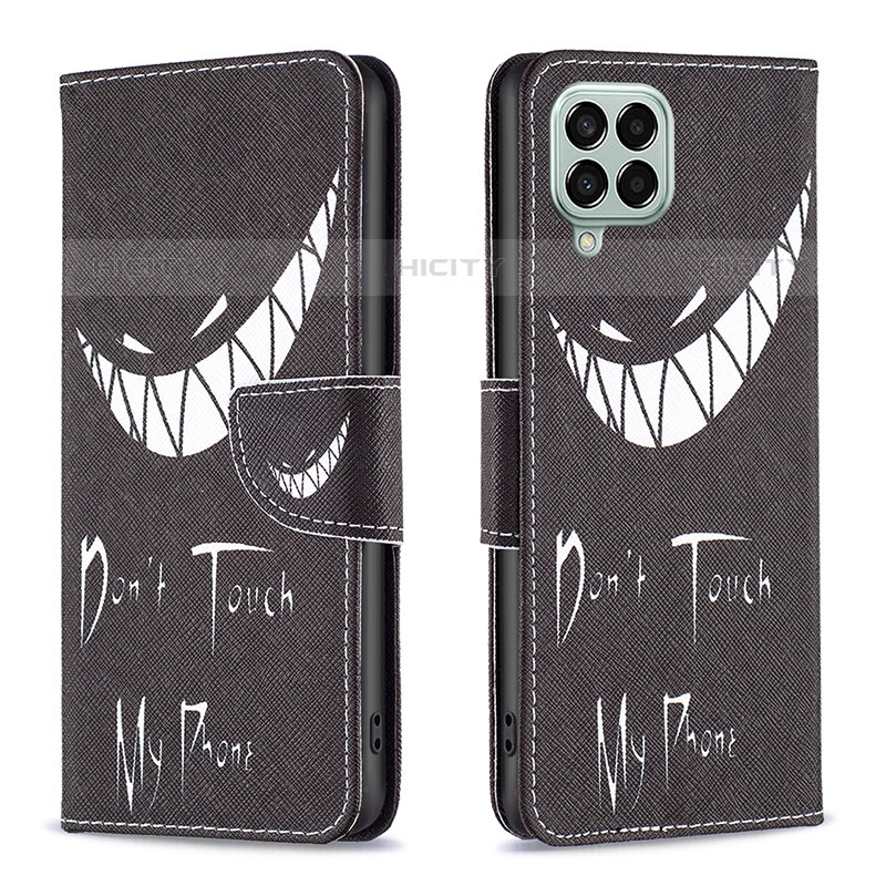 Coque Portefeuille Motif Fantaisie Livre Cuir Etui Clapet B01F pour Samsung Galaxy M33 5G Noir Plus