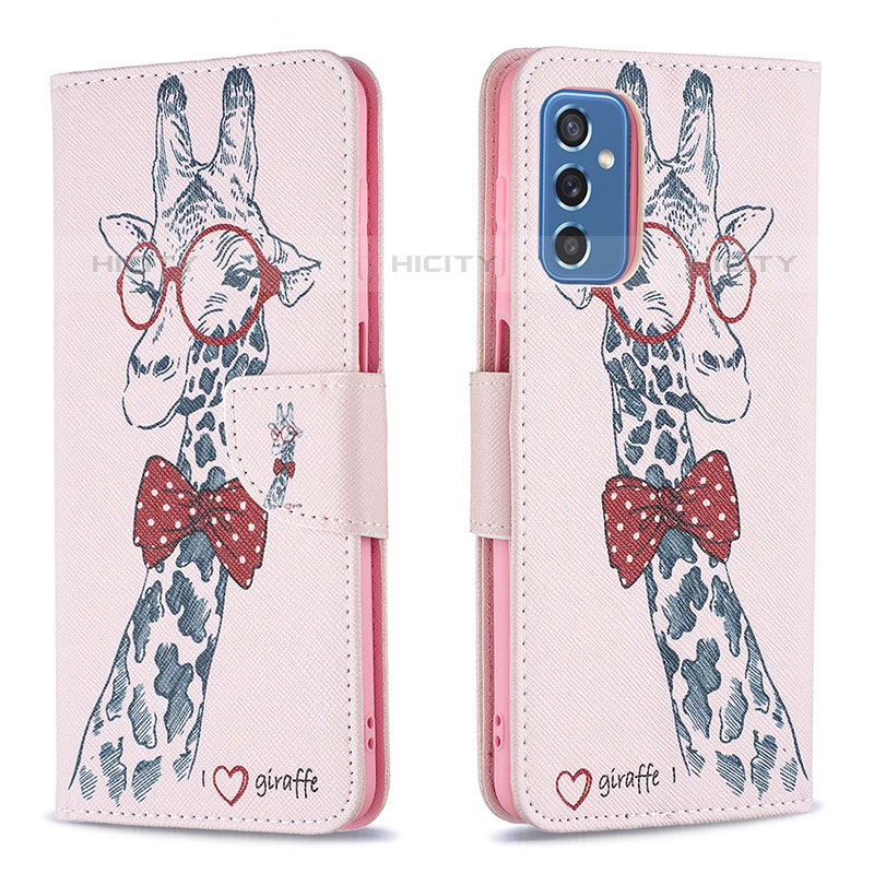 Coque Portefeuille Motif Fantaisie Livre Cuir Etui Clapet B01F pour Samsung Galaxy M52 5G Rose Plus