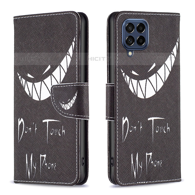 Coque Portefeuille Motif Fantaisie Livre Cuir Etui Clapet B01F pour Samsung Galaxy M53 5G Noir Plus