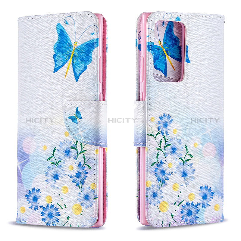 Coque Portefeuille Motif Fantaisie Livre Cuir Etui Clapet B01F pour Samsung Galaxy Note 20 Ultra 5G Bleu Plus