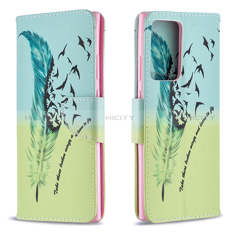 Coque Portefeuille Motif Fantaisie Livre Cuir Etui Clapet B01F pour Samsung Galaxy Note 20 Ultra 5G Pastel Vert Plus