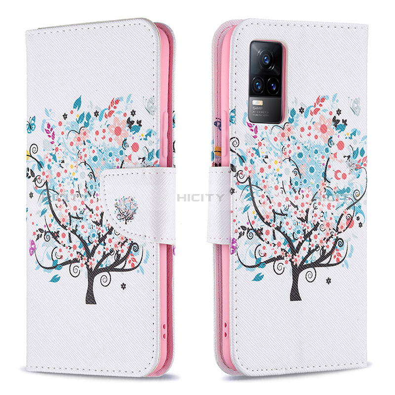 Coque Portefeuille Motif Fantaisie Livre Cuir Etui Clapet B01F pour Vivo V21e 4G Plus