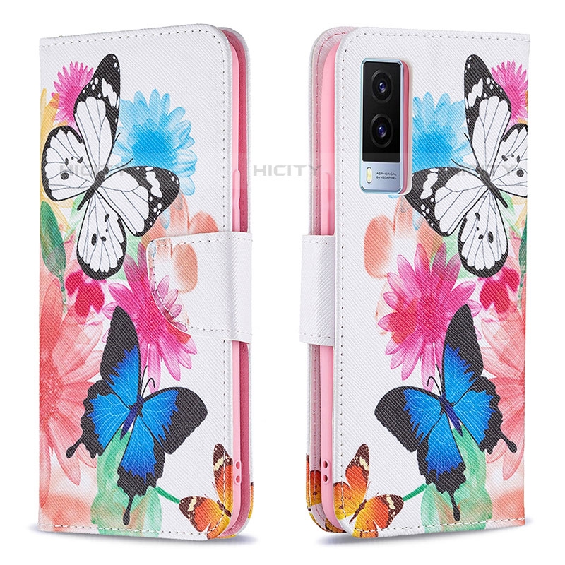 Coque Portefeuille Motif Fantaisie Livre Cuir Etui Clapet B01F pour Vivo V21e 5G Colorful Plus