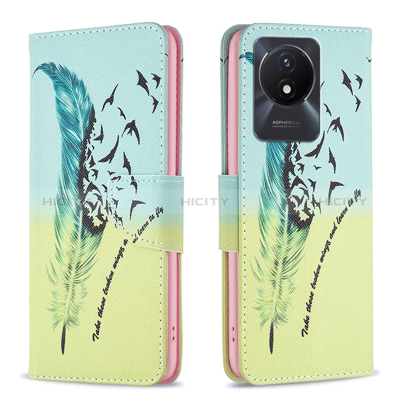 Coque Portefeuille Motif Fantaisie Livre Cuir Etui Clapet B01F pour Vivo Y02A Plus