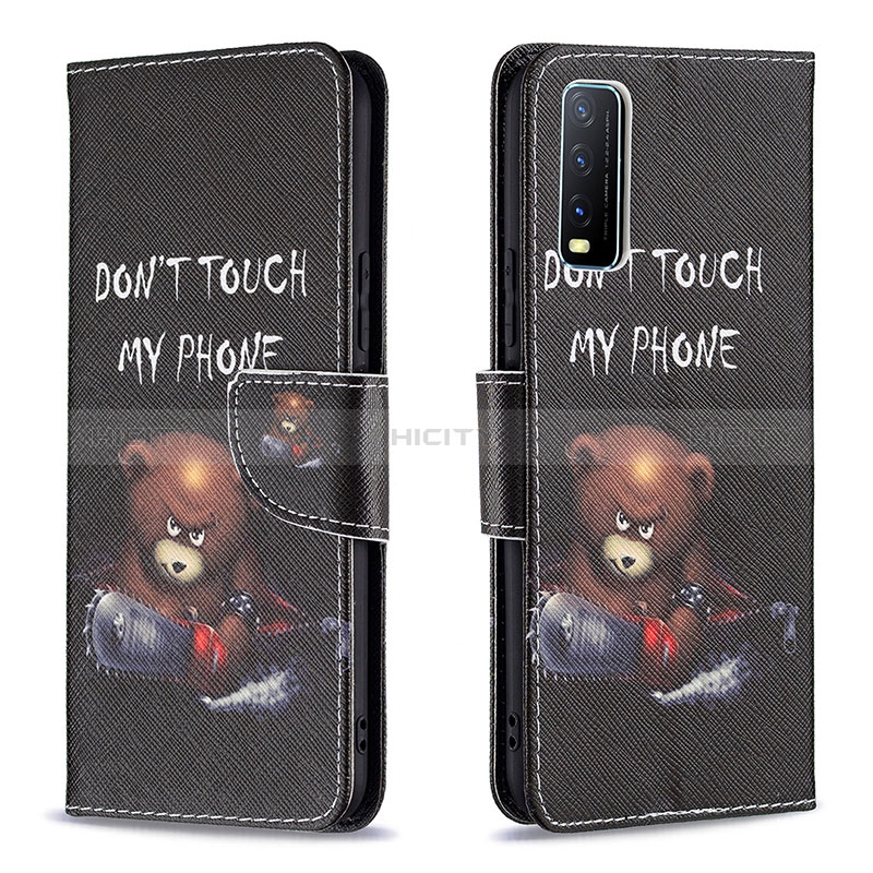 Coque Portefeuille Motif Fantaisie Livre Cuir Etui Clapet B01F pour Vivo Y12A Plus