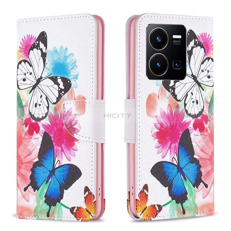 Coque Portefeuille Motif Fantaisie Livre Cuir Etui Clapet B01F pour Vivo Y35 4G Colorful Plus