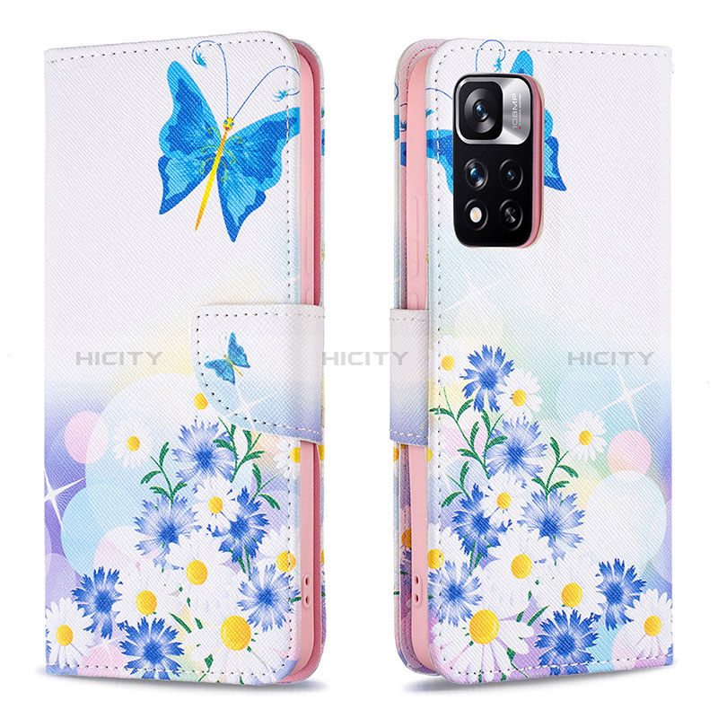 Coque Portefeuille Motif Fantaisie Livre Cuir Etui Clapet B01F pour Xiaomi Mi 11i 5G (2022) Bleu Plus