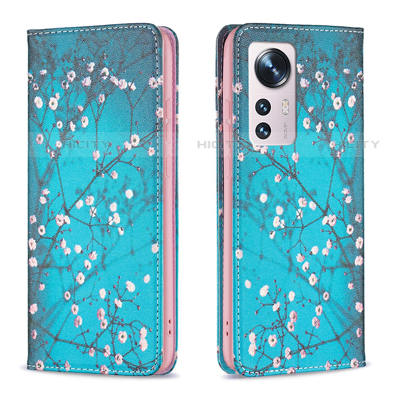 Coque Portefeuille Motif Fantaisie Livre Cuir Etui Clapet B01F pour Xiaomi Mi 12S 5G Cyan Plus