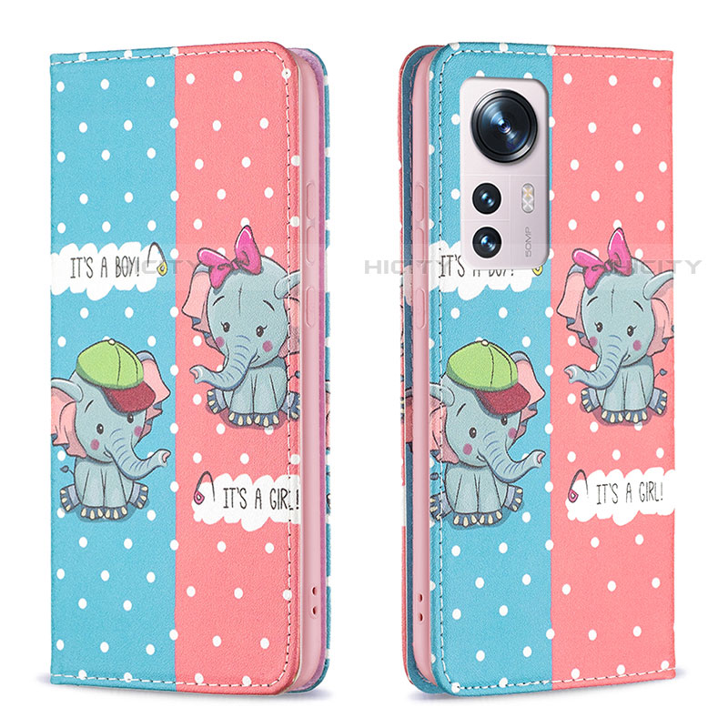 Coque Portefeuille Motif Fantaisie Livre Cuir Etui Clapet B01F pour Xiaomi Mi 12S 5G Rose Plus