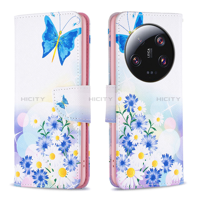 Coque Portefeuille Motif Fantaisie Livre Cuir Etui Clapet B01F pour Xiaomi Mi 13 Ultra 5G Bleu Plus