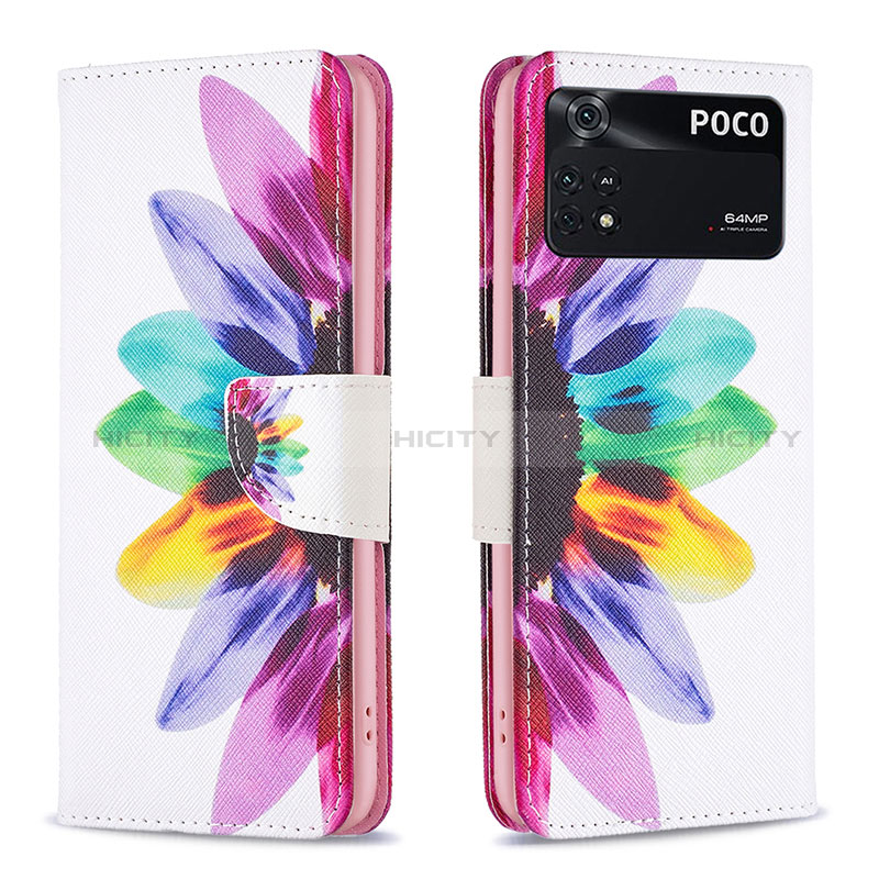 Coque Portefeuille Motif Fantaisie Livre Cuir Etui Clapet B01F pour Xiaomi Poco M4 Pro 4G Mixte Plus