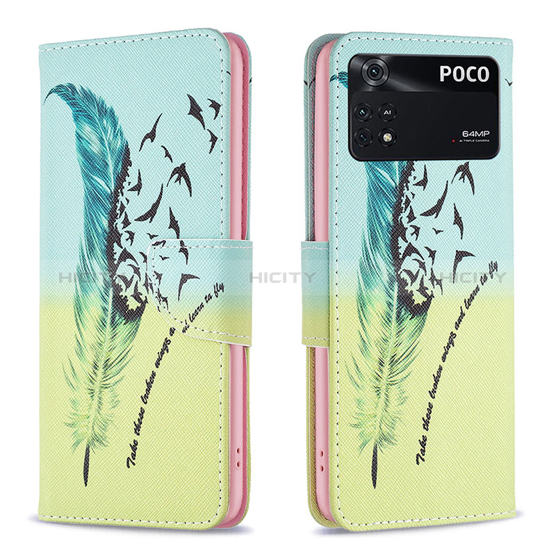 Coque Portefeuille Motif Fantaisie Livre Cuir Etui Clapet B01F pour Xiaomi Poco M4 Pro 4G Plus