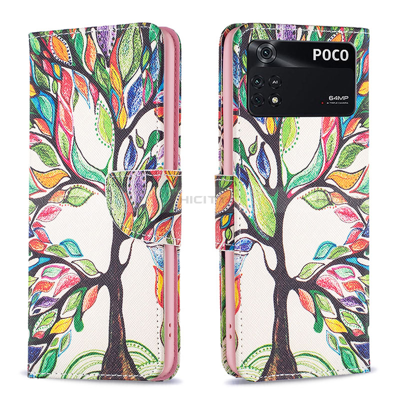 Coque Portefeuille Motif Fantaisie Livre Cuir Etui Clapet B01F pour Xiaomi Poco M4 Pro 4G Plus