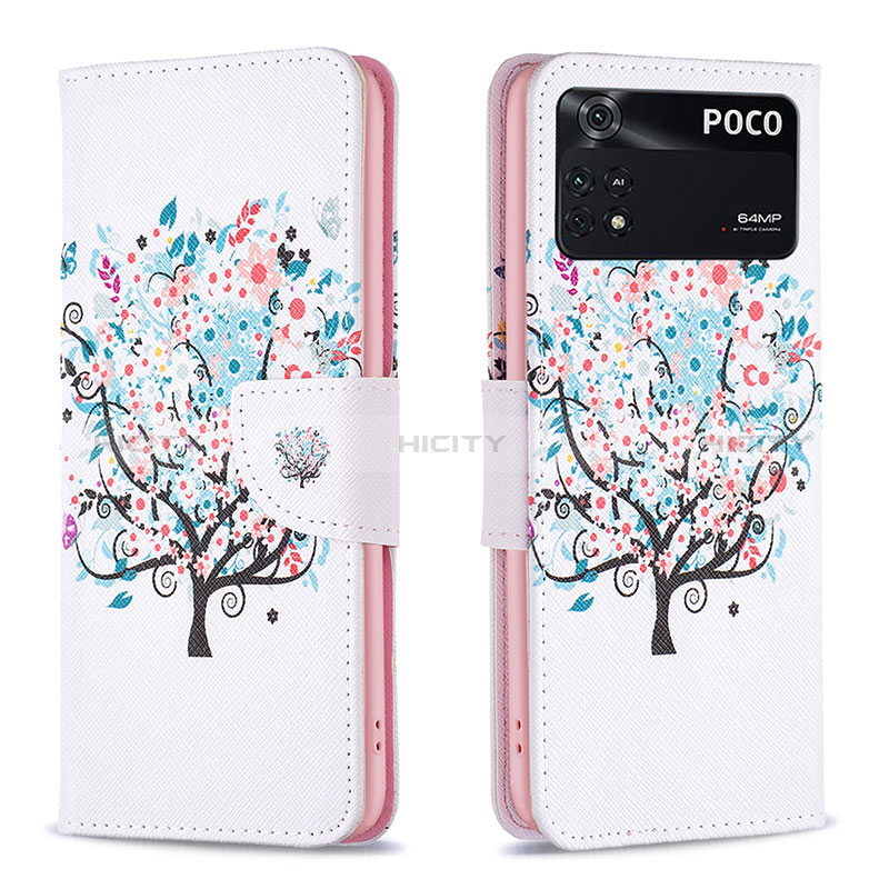 Coque Portefeuille Motif Fantaisie Livre Cuir Etui Clapet B01F pour Xiaomi Poco M4 Pro 4G Plus