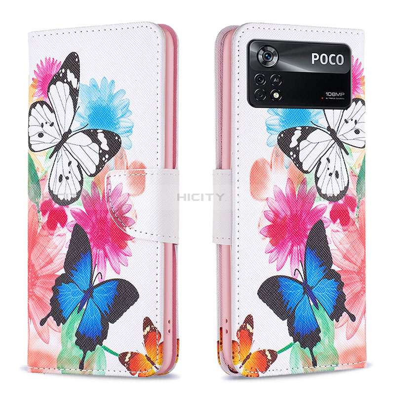 Coque Portefeuille Motif Fantaisie Livre Cuir Etui Clapet B01F pour Xiaomi Poco X4 Pro 5G Colorful Plus