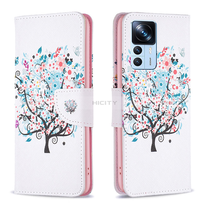 Coque Portefeuille Motif Fantaisie Livre Cuir Etui Clapet B01F pour Xiaomi Redmi K50 Ultra 5G Blanc Plus