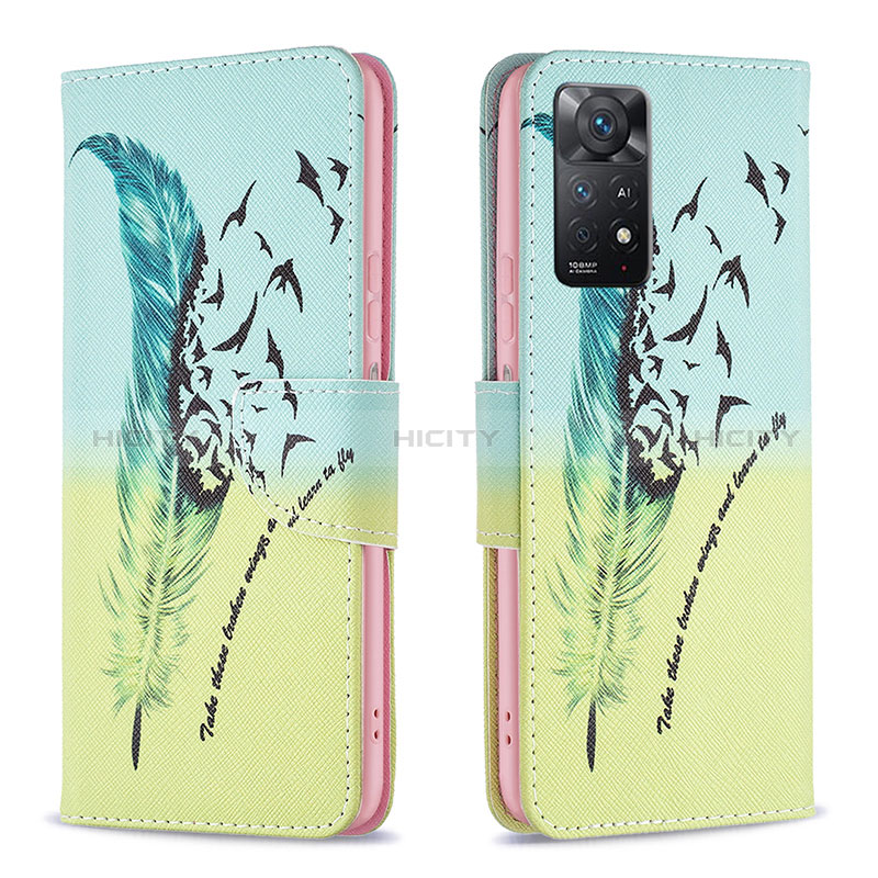 Coque Portefeuille Motif Fantaisie Livre Cuir Etui Clapet B01F pour Xiaomi Redmi Note 12 Pro 4G Pastel Vert Plus