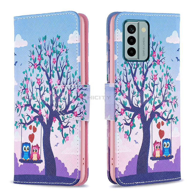 Coque Portefeuille Motif Fantaisie Livre Cuir Etui Clapet B03F pour Nokia G22 Violet Clair Plus