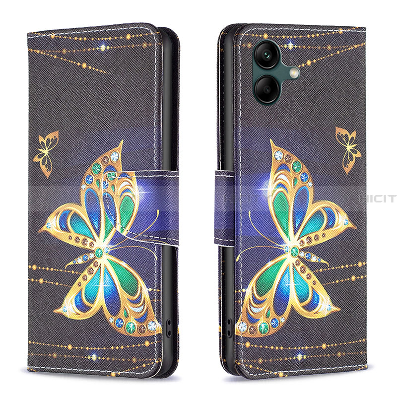 Coque Portefeuille Motif Fantaisie Livre Cuir Etui Clapet B03F pour Samsung Galaxy A04 4G Noir Plus