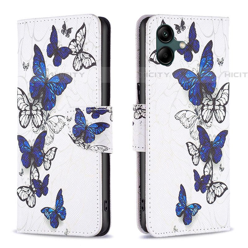 Coque Portefeuille Motif Fantaisie Livre Cuir Etui Clapet B03F pour Samsung Galaxy A04E Bleu Plus