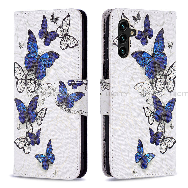 Coque Portefeuille Motif Fantaisie Livre Cuir Etui Clapet B03F pour Samsung Galaxy A13 5G Bleu Plus