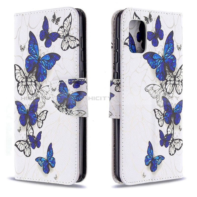 Coque Portefeuille Motif Fantaisie Livre Cuir Etui Clapet B03F pour Samsung Galaxy A31 Bleu Plus