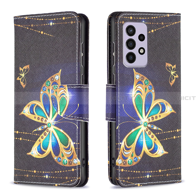 Coque Portefeuille Motif Fantaisie Livre Cuir Etui Clapet B03F pour Samsung Galaxy A33 5G Noir Plus