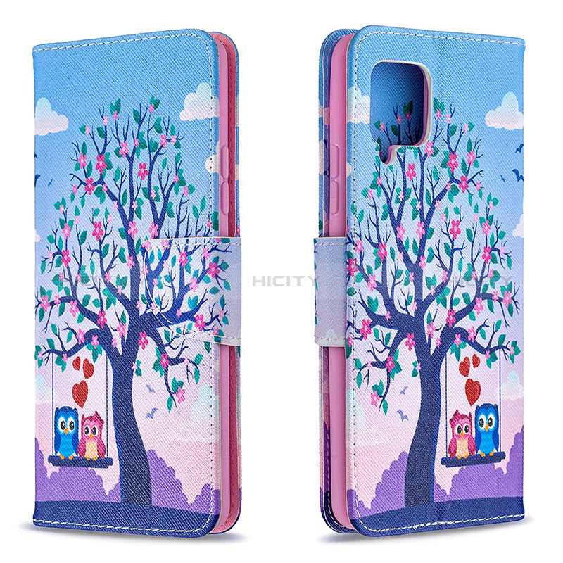 Coque Portefeuille Motif Fantaisie Livre Cuir Etui Clapet B03F pour Samsung Galaxy A42 5G Violet Clair Plus