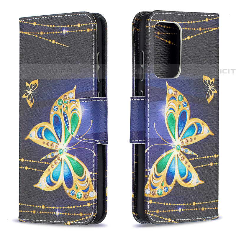 Coque Portefeuille Motif Fantaisie Livre Cuir Etui Clapet B03F pour Samsung Galaxy A52 5G Noir Plus