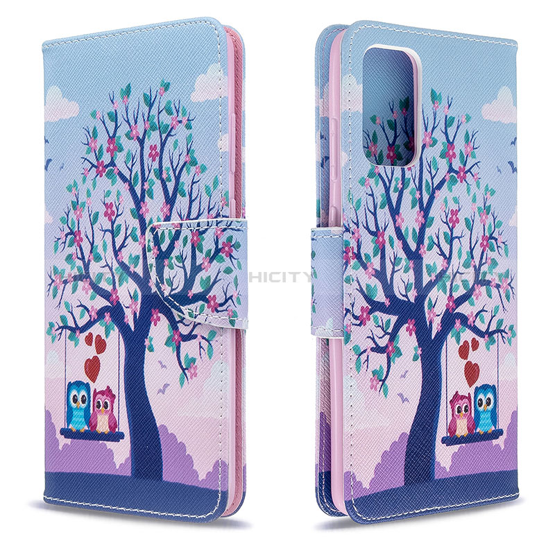 Coque Portefeuille Motif Fantaisie Livre Cuir Etui Clapet B03F pour Samsung Galaxy S20 5G Violet Clair Plus