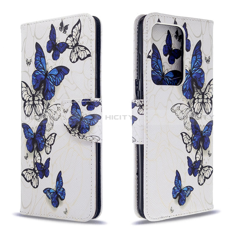 Coque Portefeuille Motif Fantaisie Livre Cuir Etui Clapet B03F pour Samsung Galaxy S20 Plus 5G Bleu Plus