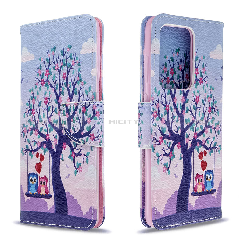 Coque Portefeuille Motif Fantaisie Livre Cuir Etui Clapet B03F pour Samsung Galaxy S20 Plus 5G Violet Clair Plus