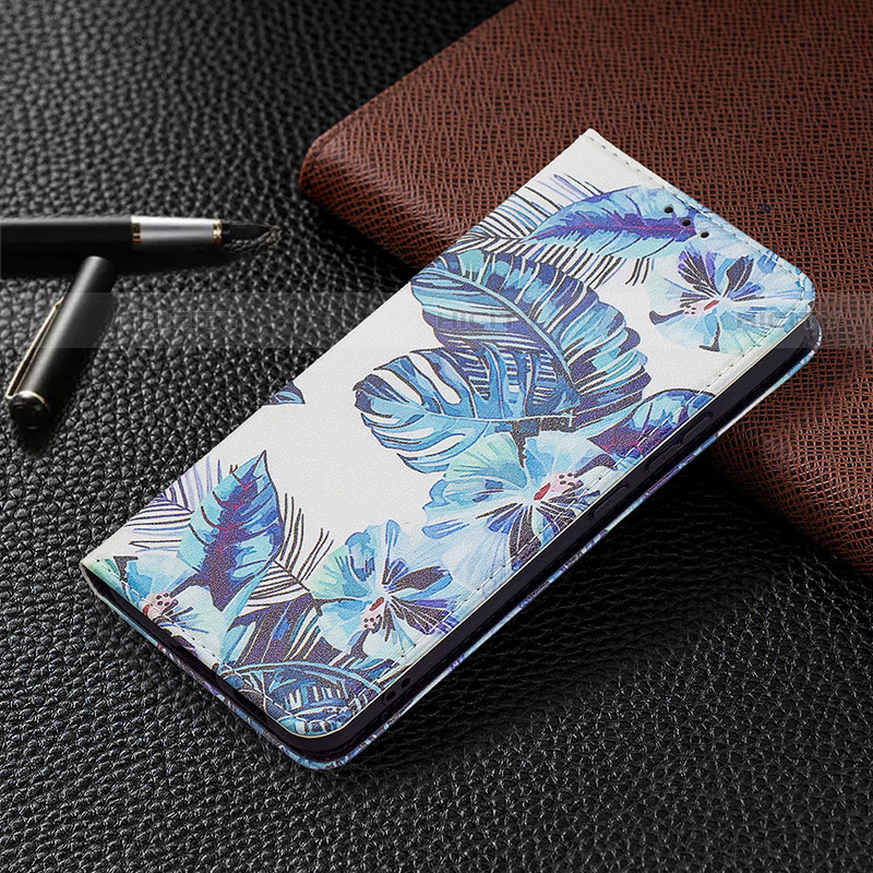 Coque Portefeuille Motif Fantaisie Livre Cuir Etui Clapet B03F pour Samsung Galaxy S21 5G Bleu Plus