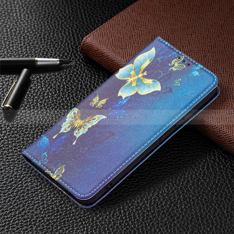 Coque Portefeuille Motif Fantaisie Livre Cuir Etui Clapet B03F pour Samsung Galaxy S24 5G Bleu Royal Plus