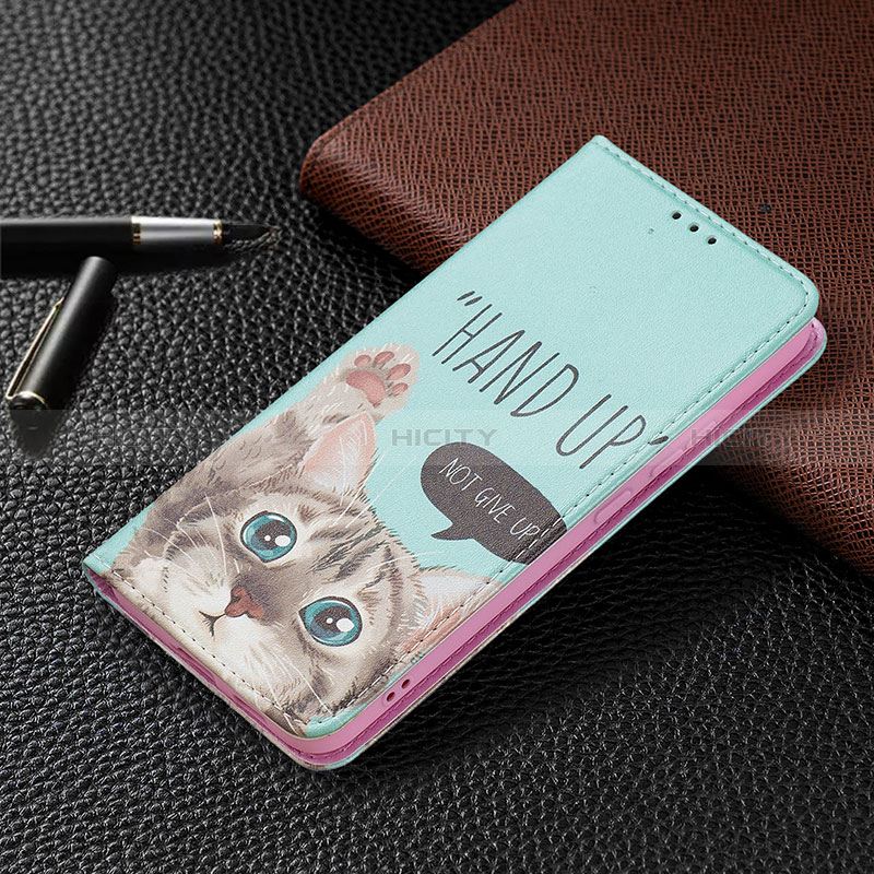 Coque Portefeuille Motif Fantaisie Livre Cuir Etui Clapet B03F pour Samsung Galaxy S24 5G Cyan Plus