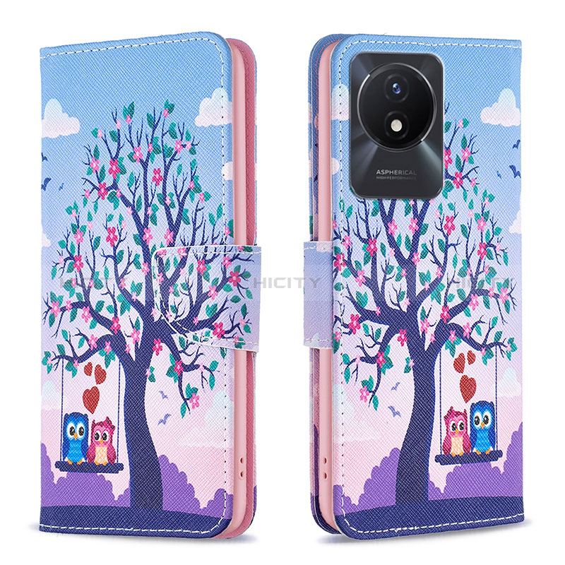 Coque Portefeuille Motif Fantaisie Livre Cuir Etui Clapet B03F pour Vivo Y02t Plus