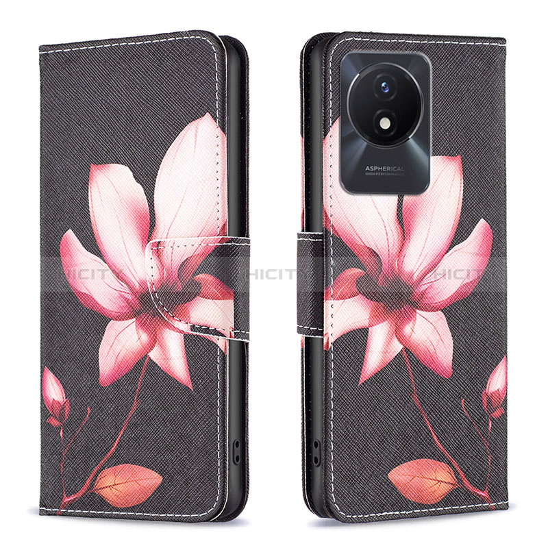 Coque Portefeuille Motif Fantaisie Livre Cuir Etui Clapet B03F pour Vivo Y02t Rouge Plus