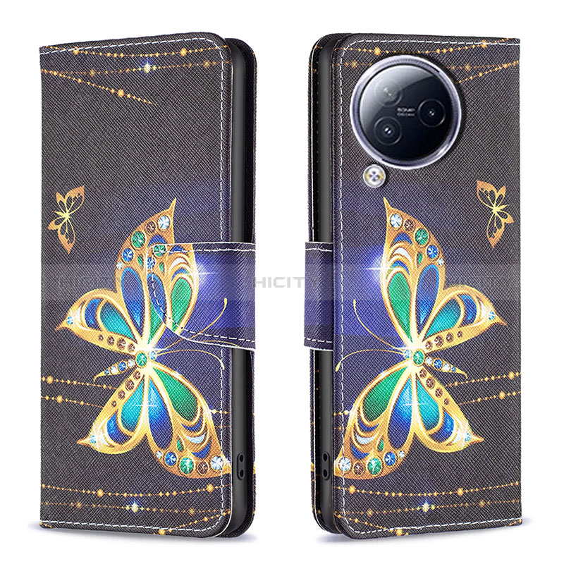 Coque Portefeuille Motif Fantaisie Livre Cuir Etui Clapet B03F pour Xiaomi Civi 3 5G Noir Plus