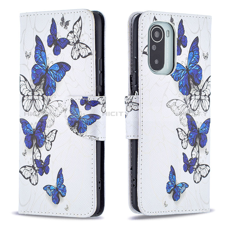 Coque Portefeuille Motif Fantaisie Livre Cuir Etui Clapet B03F pour Xiaomi Mi 11X 5G Bleu Plus