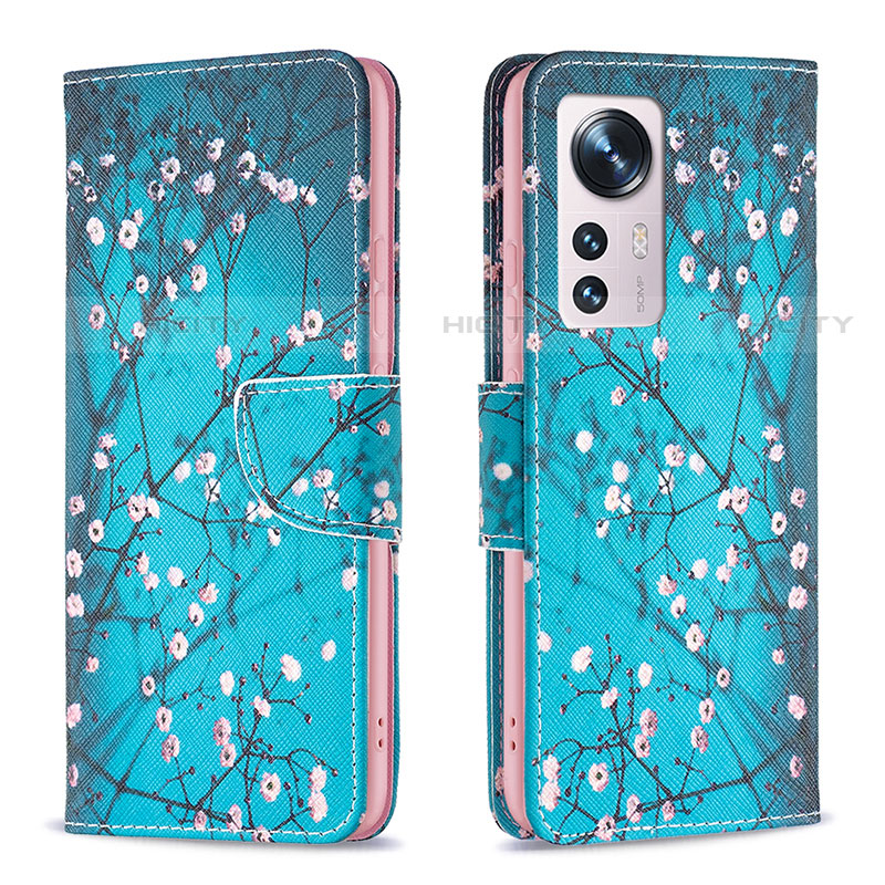 Coque Portefeuille Motif Fantaisie Livre Cuir Etui Clapet B03F pour Xiaomi Mi 12S 5G Cyan Plus