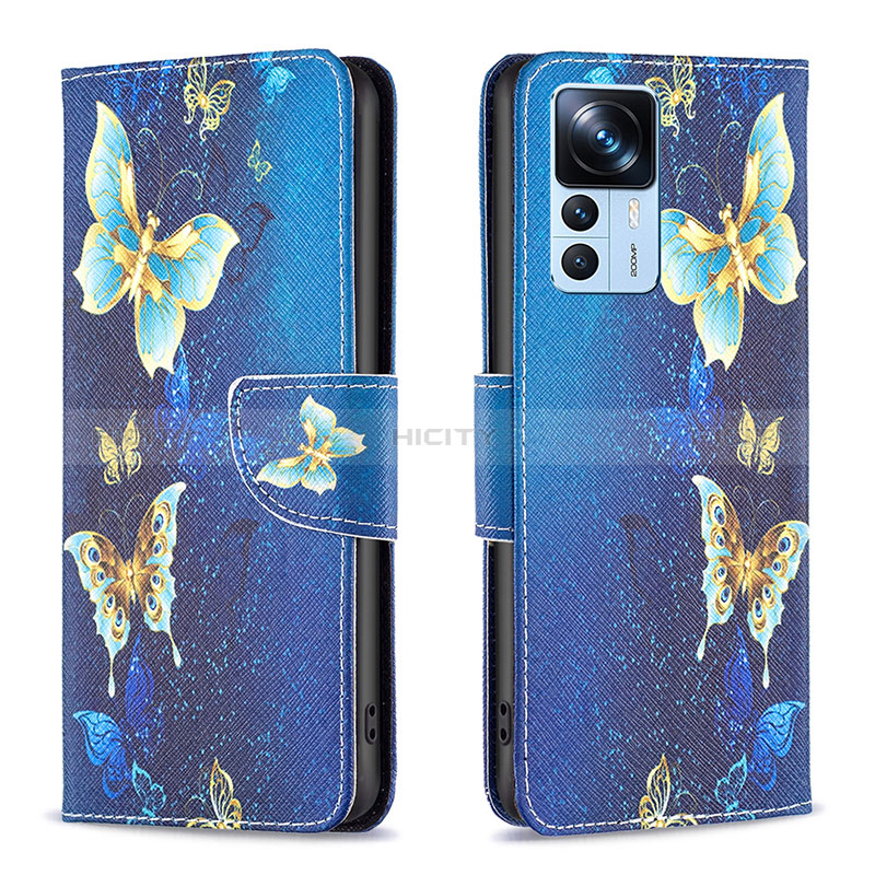 Coque Portefeuille Motif Fantaisie Livre Cuir Etui Clapet B03F pour Xiaomi Mi 12T Pro 5G Bleu Ciel Plus